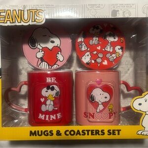 🥜🔥Peanuts Snoopy & Woodstock Valentine Mugs & Coasters Gift Set - Be Mine🔥🥜